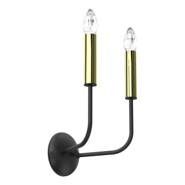 Applique murale AKASYA 2xE14/15W/230V noir/doré