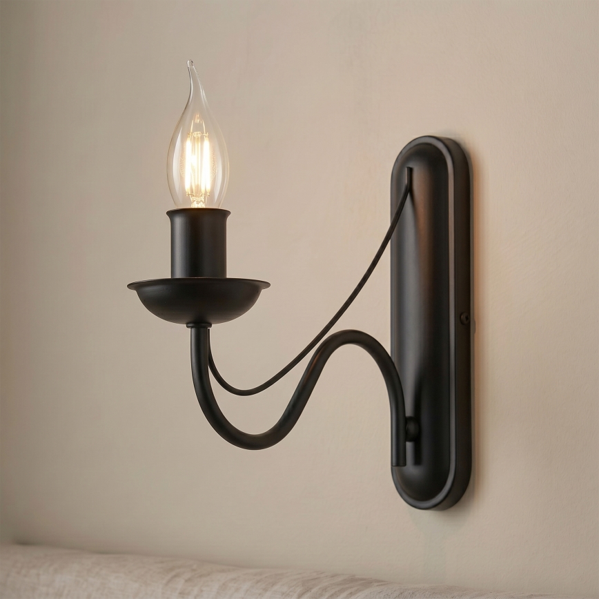 Applique murale ANTON 1xE14/60W/230V noire