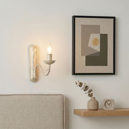 Applique murale ANTON 1xE14/60W/230V patine blanche
