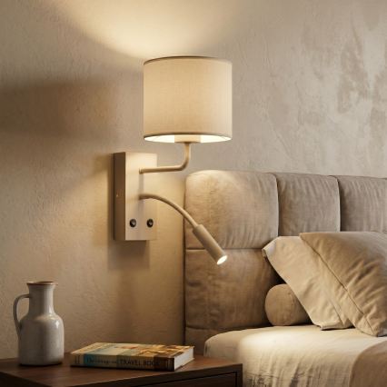 Applique murale ARDEN 1xE27/15W/230V + 1xG9/8W beige
