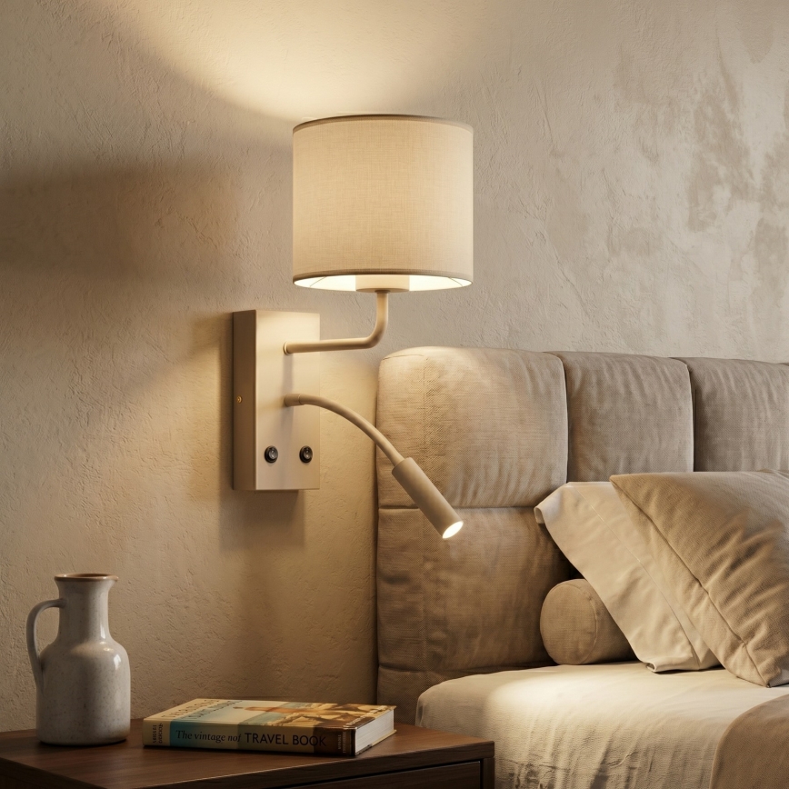 Applique murale ARDEN 1xE27/15W/230V + 1xG9/8W beige