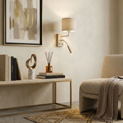 Applique murale ARDEN 1xE27/15W/230V + 1xG9/8W beige
