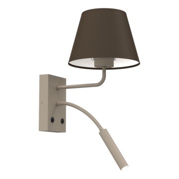Applique murale ARDEN 1xE27/15W/230V + 1xG9/8W beige/marron