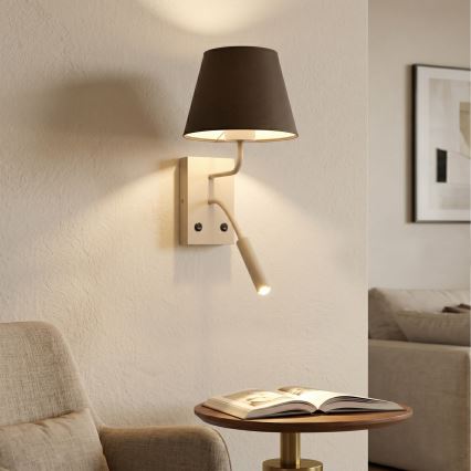 Applique murale ARDEN 1xE27/15W/230V + 1xG9/8W beige/marron