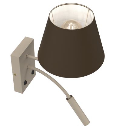 Applique murale ARDEN 1xE27/15W/230V + 1xG9/8W beige/marron