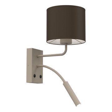 Applique murale ARDEN 1xE27/15W/230V + 1xG9/8W beige/marron