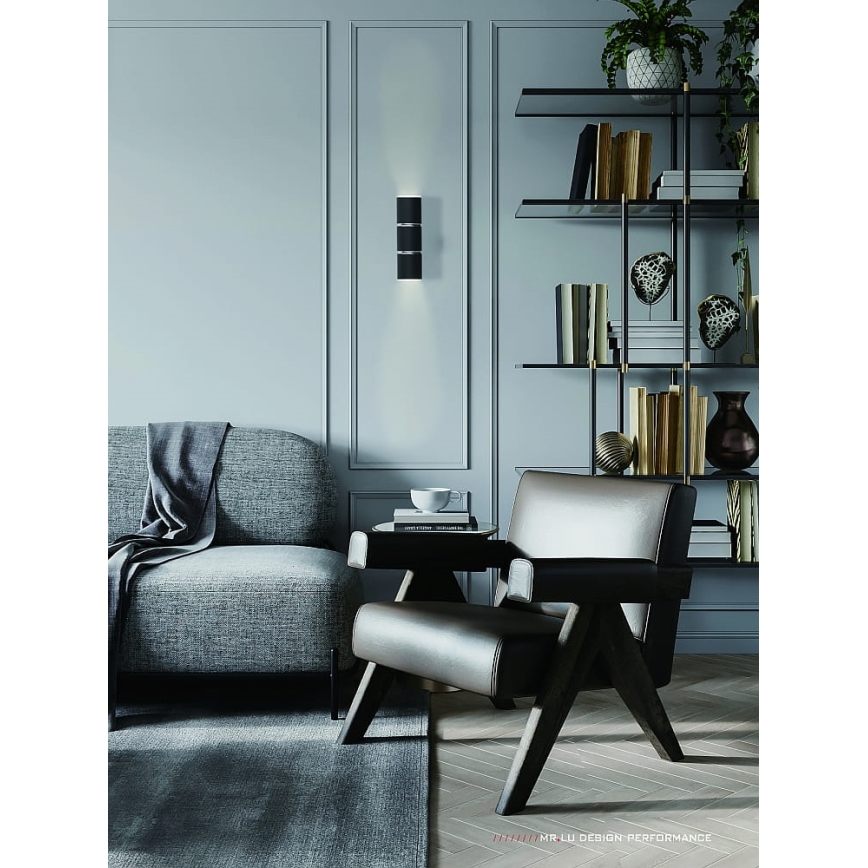 Applique murale BAMBOO 2xGU10/10W/230V noir
