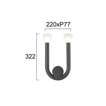 Applique murale DELORI 2xG9/28W/230V noire