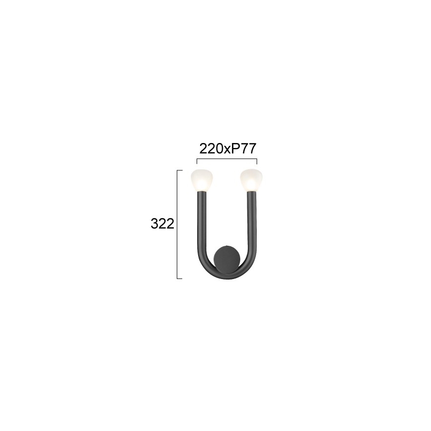 Applique murale DELORI 2xG9/28W/230V noire