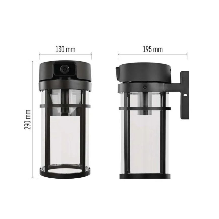 Applique murale d'extérieur avec caméra intégrée GOSMART 1xE27/15W/230V Wi-Fi IP44
