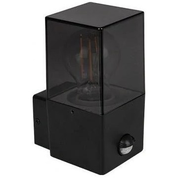 Applique murale d'extérieur avec détecteur de mouvement et capteur crépusculaire 1xE27/40W/230V IP44 noir/fumé