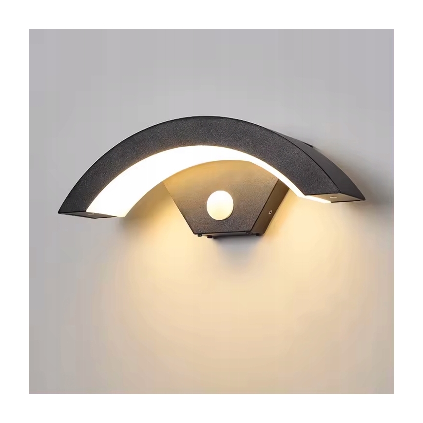 Applique murale extérieure LED avec détecteur de mouvement LED/10W/230V IP54 noire
