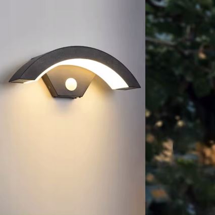 Applique murale extérieure LED avec détecteur de mouvement LED/10W/230V IP54 noire