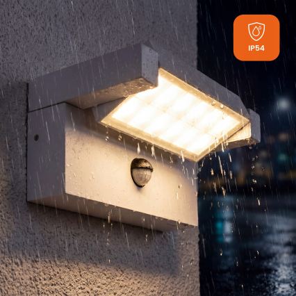 Applique murale d'extérieur LED avec détecteur de mouvement et capteur crépusculaire LED/25W/230V 3000/4000/6500K IP54 blanche