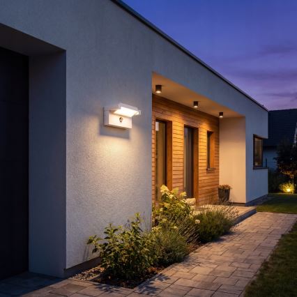 Applique murale d'extérieur LED avec détecteur de mouvement et capteur crépusculaire LED/25W/230V 3000/4000/6500K IP54 blanche