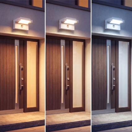 Applique murale d'extérieur LED avec détecteur de mouvement et capteur crépusculaire LED/25W/230V 3000/4000/6500K IP54 blanche