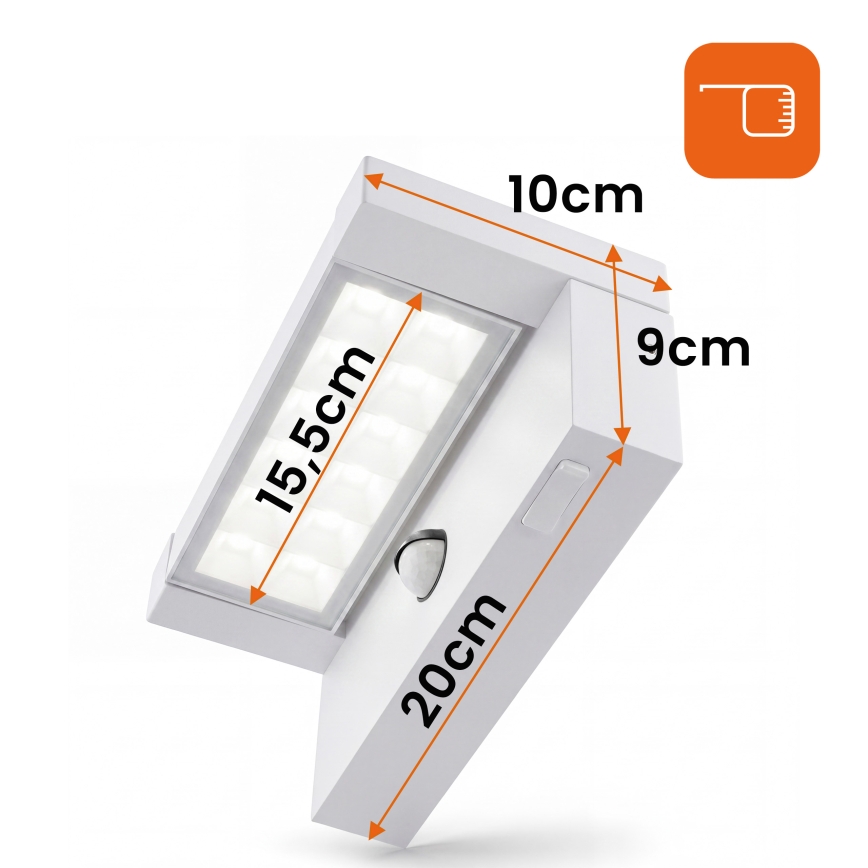 Applique murale d'extérieur LED avec détecteur de mouvement et capteur crépusculaire LED/25W/230V 3000/4000/6500K IP54 blanche