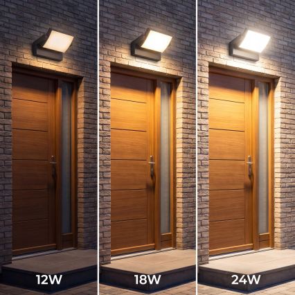 Applique murale extérieure dimmable DEL/12/18/24W/230V 3000/4000/6500K IP54 noir