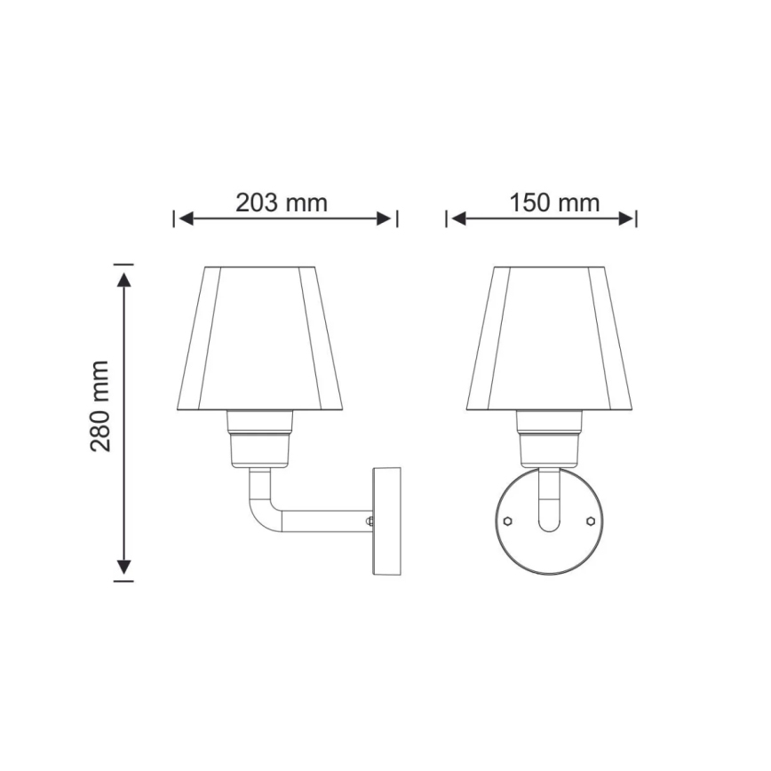 Applique murale d'extérieur GIZA 1xE27/10W/230V IP44