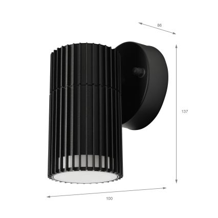Applique murale d'extérieur LANTHEA 1xGU10/11W/230V IP44 noire