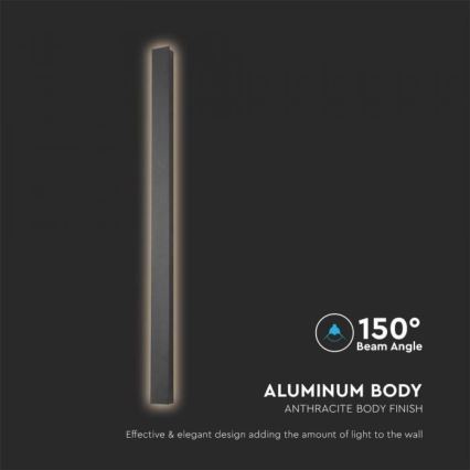 Applique murale d'extérieur LED, 10 W, 230 V, 3000 K, IP65, 51 cm, anthracite