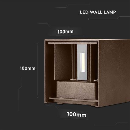 Applique murale d'extérieur LED/11W/230V 3000K IP65 marron