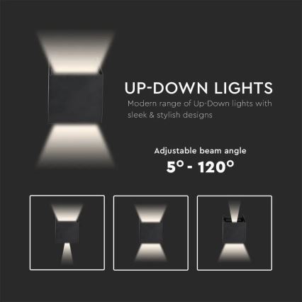 Applique murale d'extérieur LED/11W/230V 3000K IP65 noir
