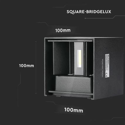 Applique murale d'extérieur LED/11W/230V 3000K IP65 noir