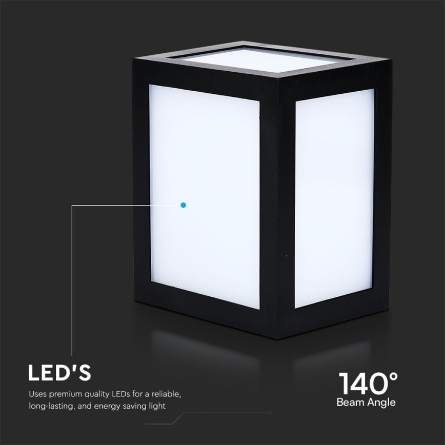 Applique murale d'extérieur LED/12 W/230 V 6400 K IP65 noire