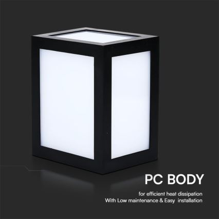 Applique murale d'extérieur LED/12 W/230 V 6400 K IP65 noire