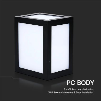 Applique murale d'extérieur LED/12W/230V 3000K IP65 noire