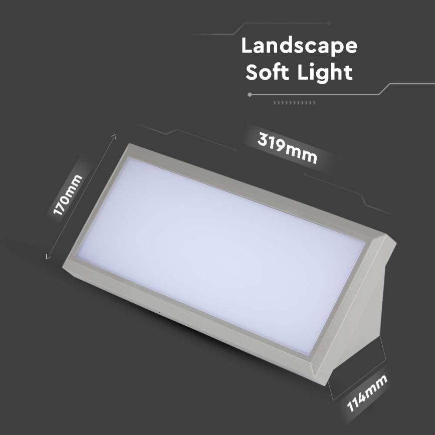 Applique murale d'extérieur LED/20W/230V 3000K IP65 gris