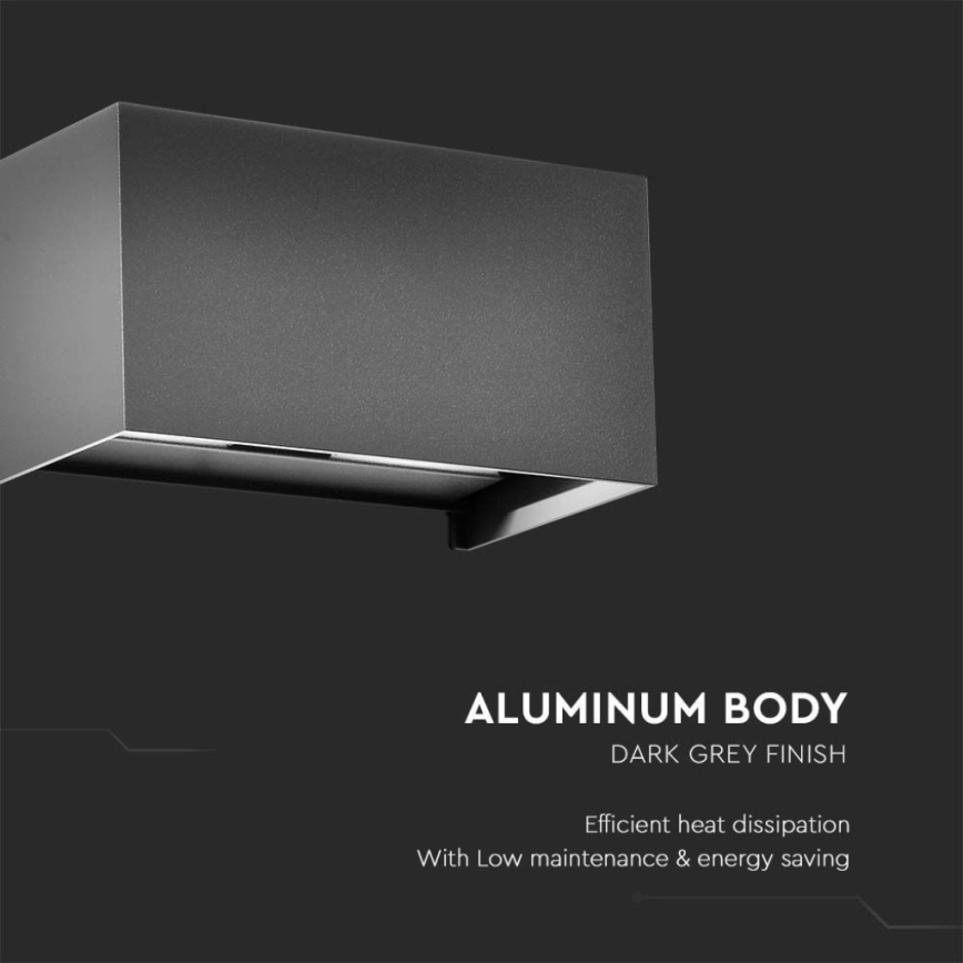 Applique murale d'extérieur LED 24W 230V 3000K IP65 anthracite
