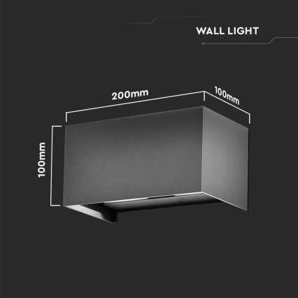 Applique murale d'extérieur LED 24W 230V 3000K IP65 anthracite
