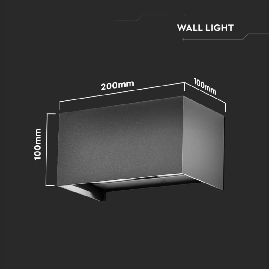 Applique murale d'extérieur LED 24W 230V 3000K IP65 anthracite