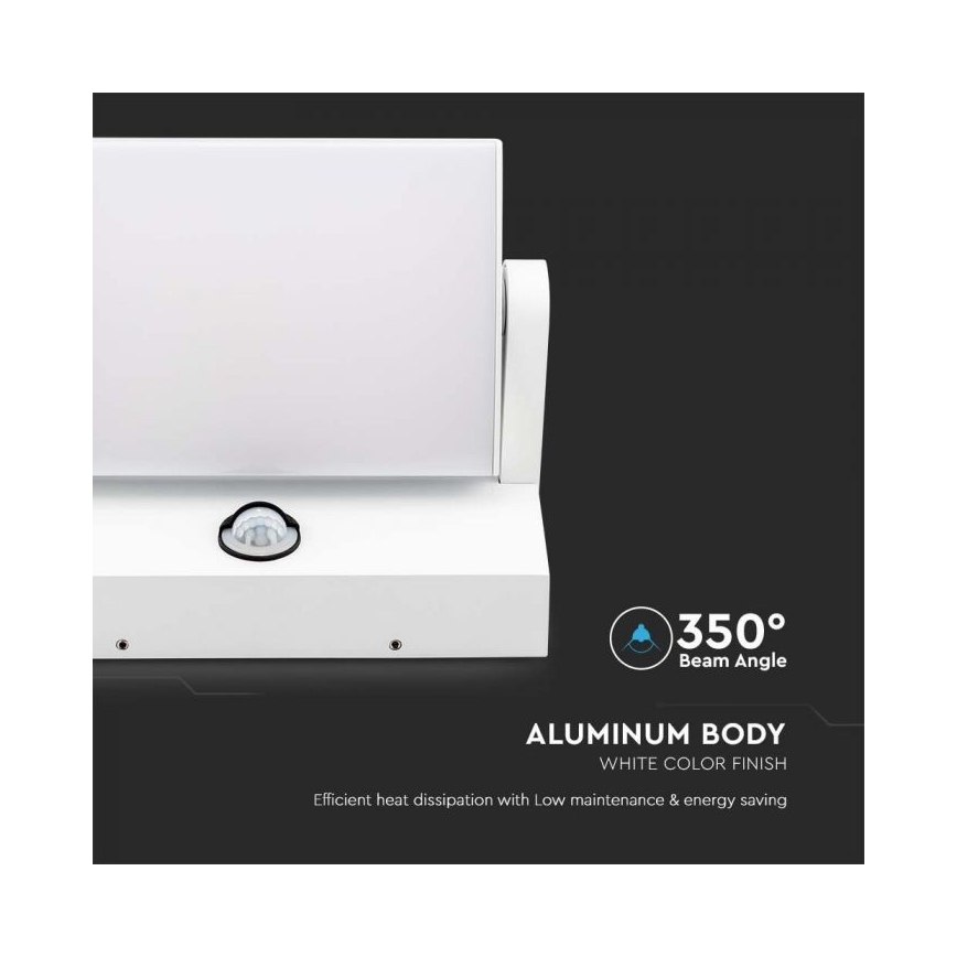 Applique murale d'extérieur LED avec détecteur 17W/230V 4000K IP65 blanc