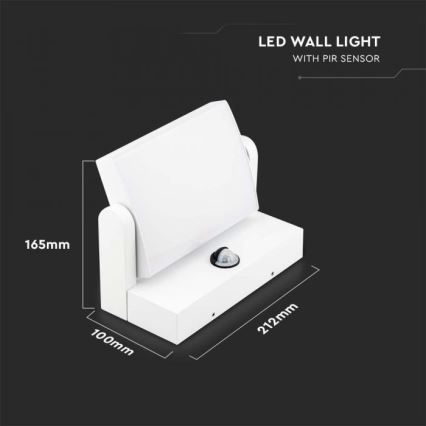 Applique murale d'extérieur LED avec détecteur 17W/230V 4000K IP65 blanc