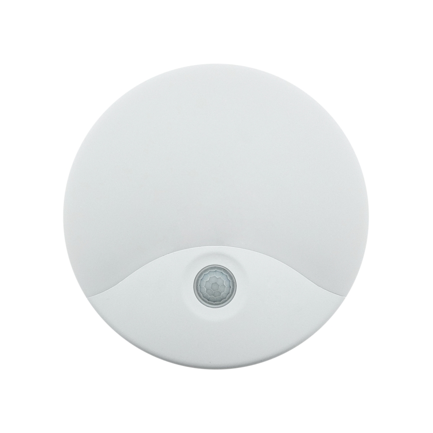 Applique murale d'extérieur LED avec détecteur de mouvement, 18 W/230 V, IP44, blanche