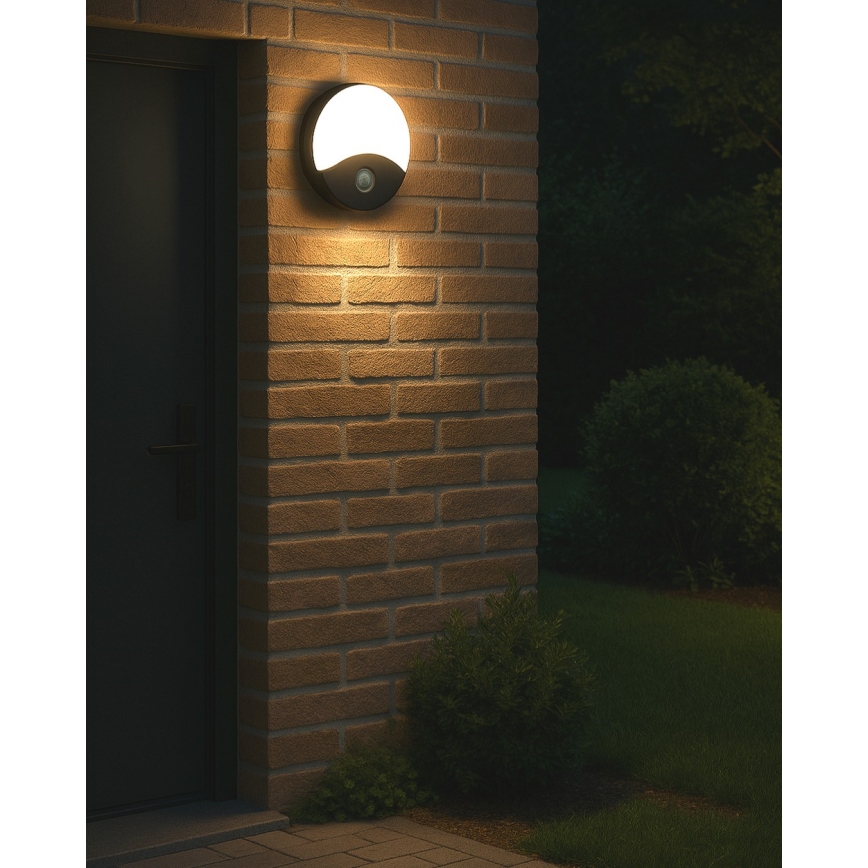 Applique murale d'extérieur LED avec détecteur de mouvement LED/18W/230V IP44 anthracite