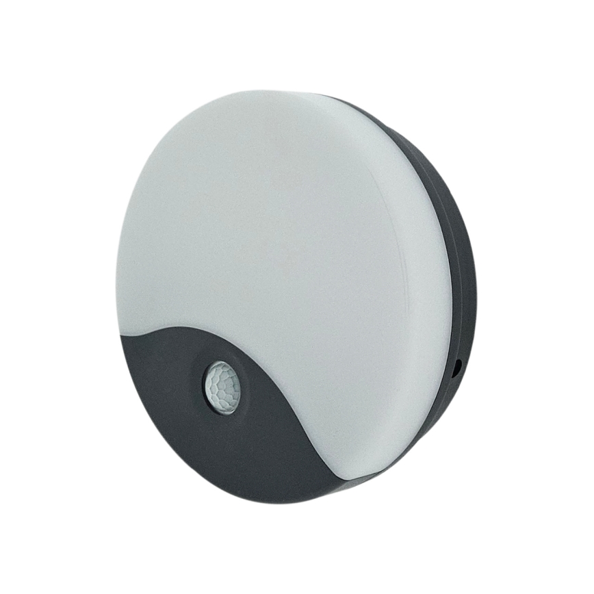 Applique murale d'extérieur LED avec détecteur de mouvement — 18 W, 230 V, IP44, blanche