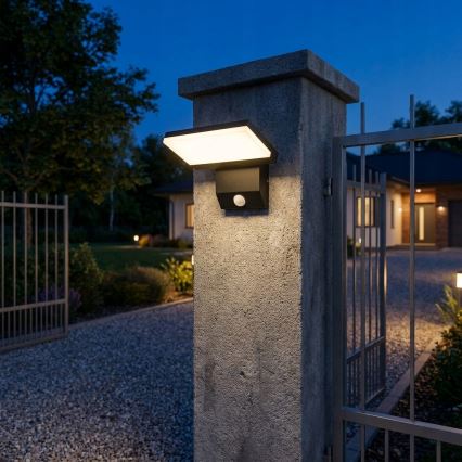 Applique murale d'extérieur avec détecteur de mouvement LED/18W/230V IP44 noire