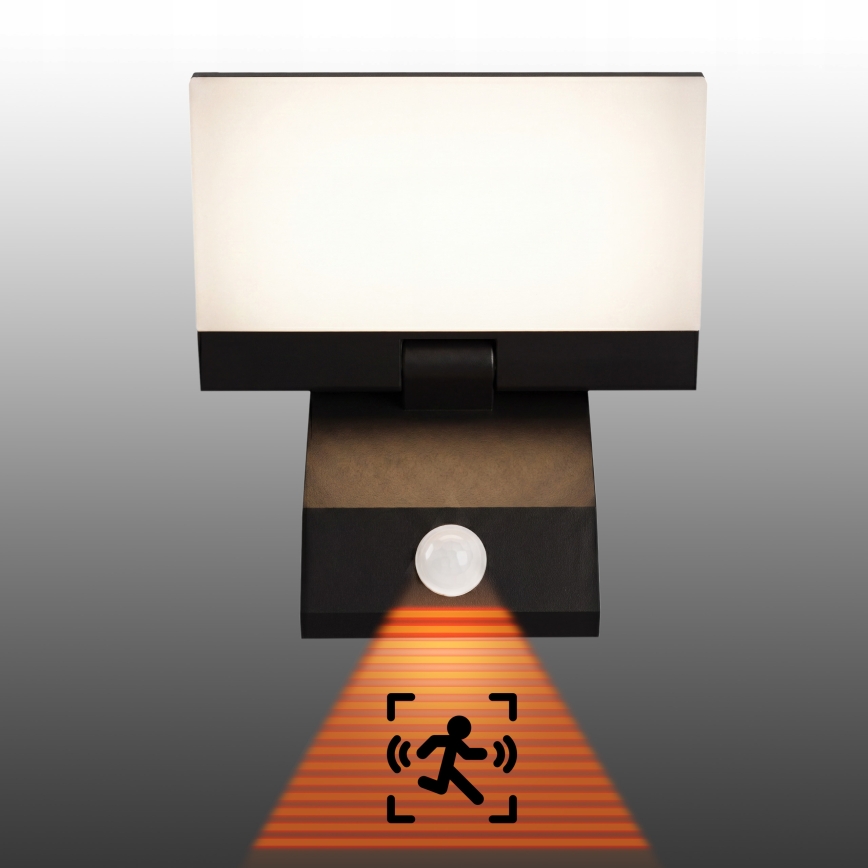 Applique murale d'extérieur avec détecteur de mouvement LED/18W/230V IP44 noire