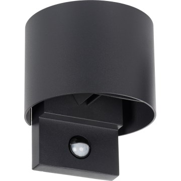 Applique murale d'extérieur LED avec détecteur REKA LED/7W/230V IP54 anthracite ronde