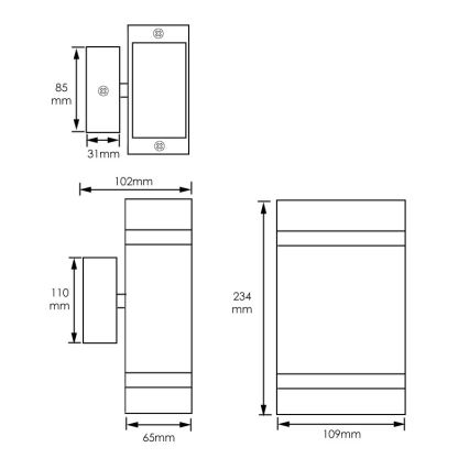 Applique murale d'extérieur LITEK 2xGU10/30W/230V IP44 noir