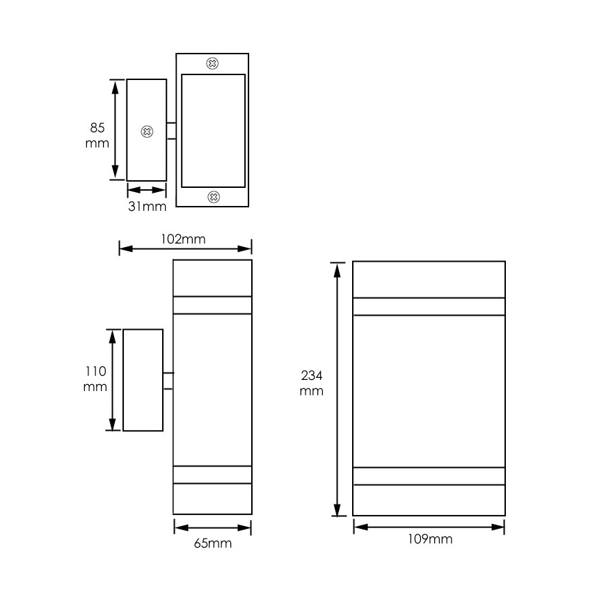 Applique murale d'extérieur LITEK 2xGU10/30W/230V IP44 noir