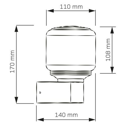 Applique murale d'extérieur MADRID — 1x E27, 12 W, 230 V, IP44, noire