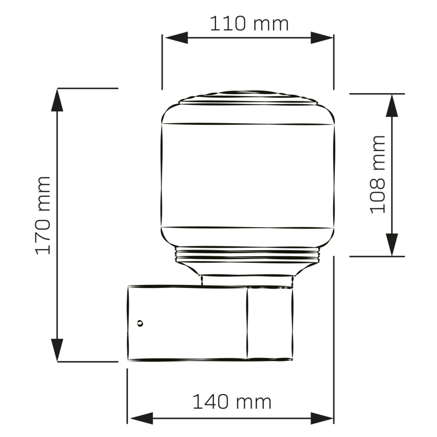 Applique murale d'extérieur MADRID — 1x E27, 12 W, 230 V, IP44, noire