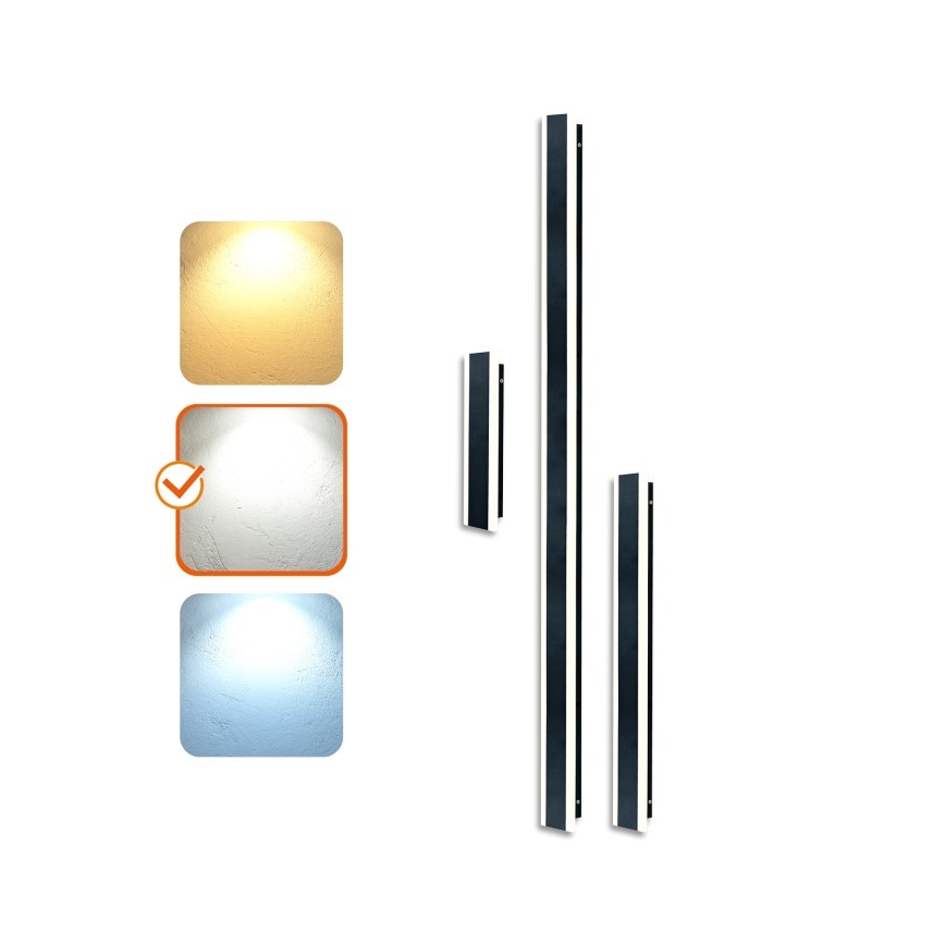 Applique murale d'extérieur MIRANA S LED/25W/230V 4000K IP44 120 cm noire