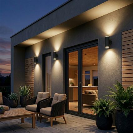 Applique murale d'extérieur orientable LANTHEA 2xGU10/11W/230V IP44 noir