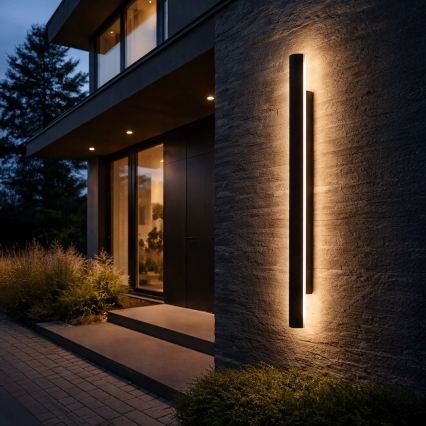 Applique murale d'extérieur LED WOW LED/20W/230V 3000/4000/6000K 120 cm IP54 noire